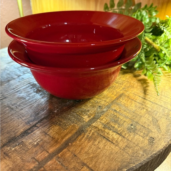 (2) Pier 1 Red Ceramic Bowls - Picture 5 of 7